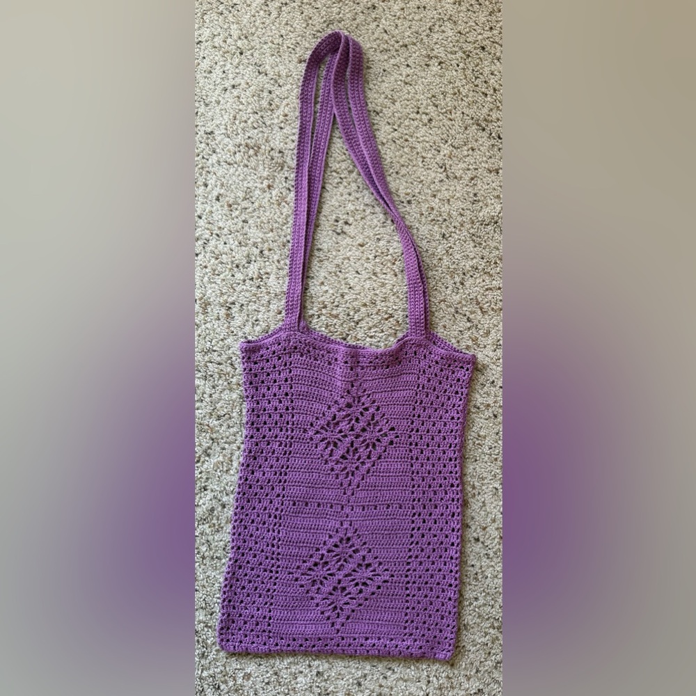 Stylish Purple Crochet Tote